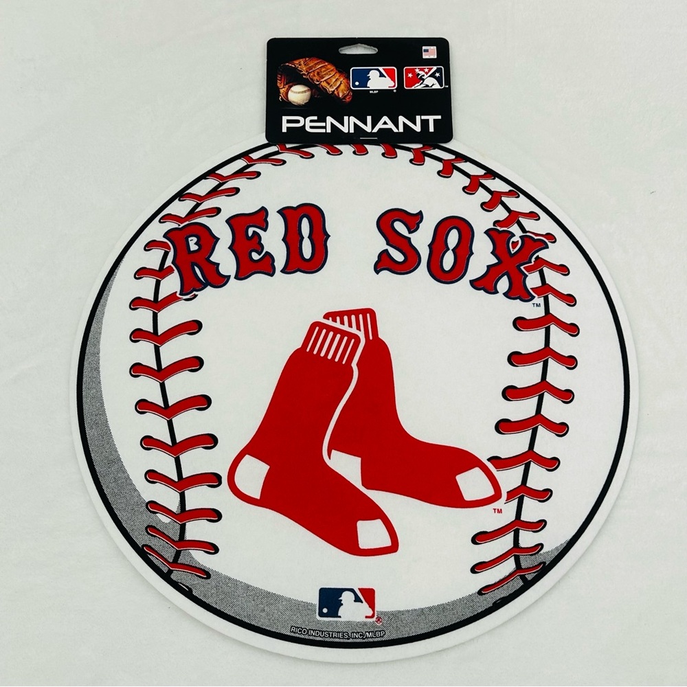 Boston Red Sox MLB Baseball Shape Rico Industries Felt Pennant Banner Flag